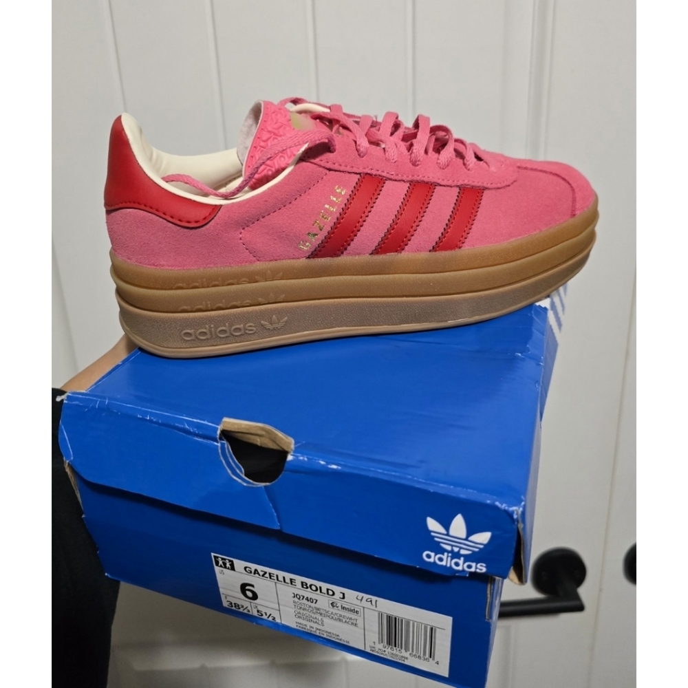 Adidas Gazelle Bold Pink Womens 6 7 New In Box Stacked Heel Platform Suede